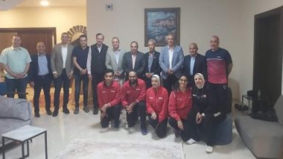سفير مصر فى ليبيا يستقبل منتخب تنس الطاولة على هامش بطولة شمال أفريقيا