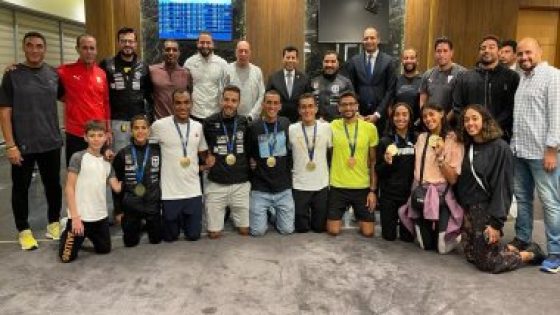 وزير الرياضة يستقبل بعثة الخماسى الحديث بعد المشاركة في بطولة العالم
